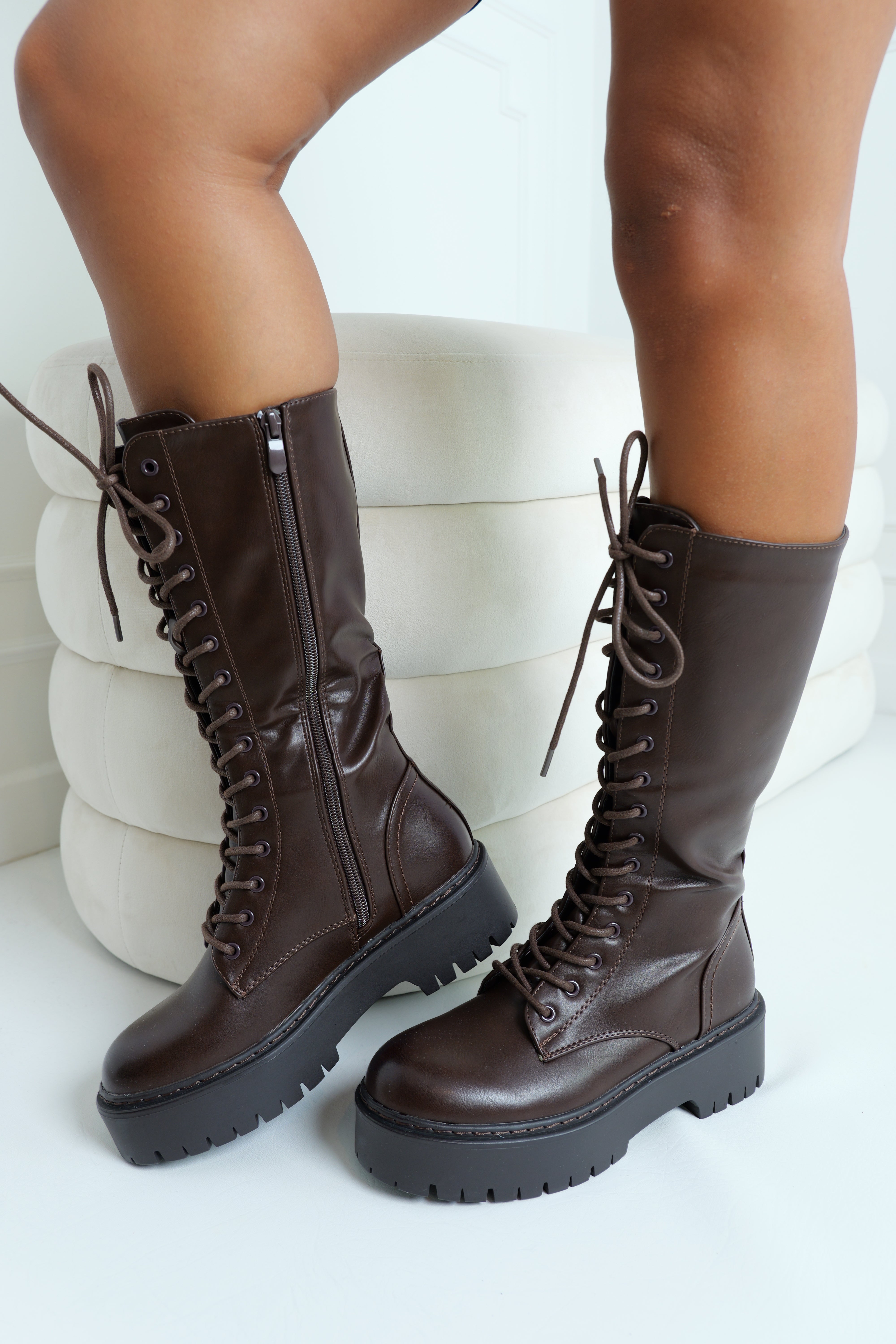 Bottes haute à lacet / brown